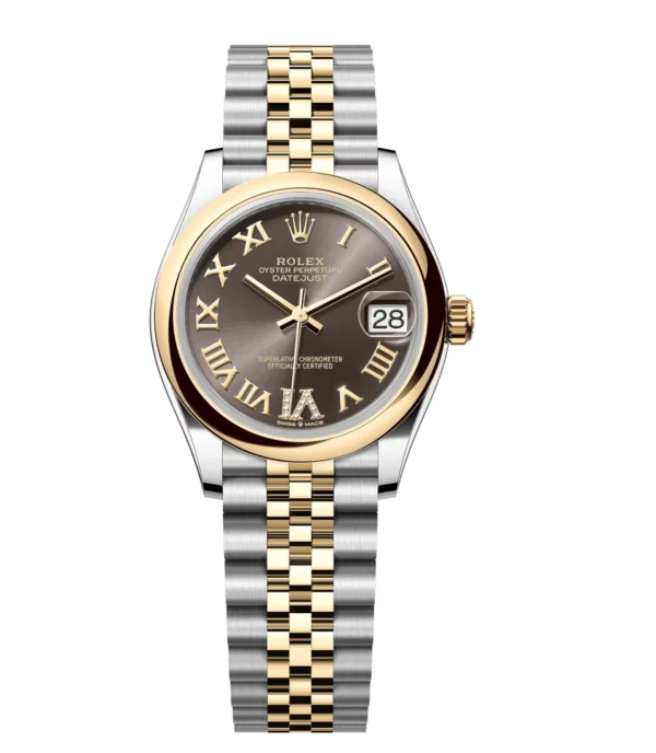 Rolex Datejust 31 Oyster Perpetual Oystersteel and yellow gold dark grey, diamond-set dial Jubilee band Reference 278243