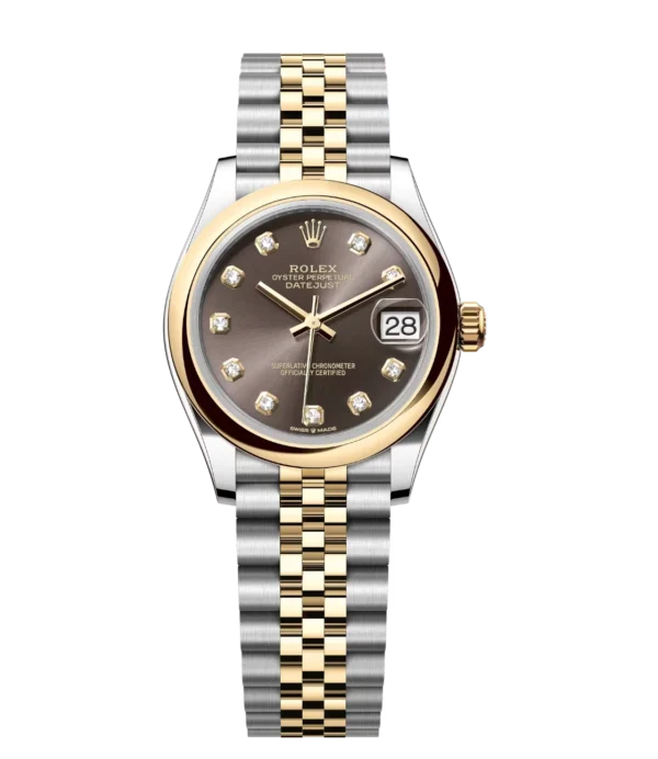 Rolex Datejust 31 Oyster Perpetual Oystersteel and yellow gold dark grey, diamond-set dial Jubilee band Reference 278243