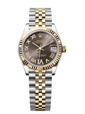 Rolex Datejust 31 Oyster Perpetual Oystersteel and yellow gold dark grey, diamond-set dial Jubilee band Reference 278273