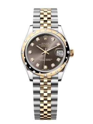 Rolex Datejust 31 Oyster Perpetual Oystersteel and yellow gold dark grey diamond-set dial Jubilee band Reference 278343RBR