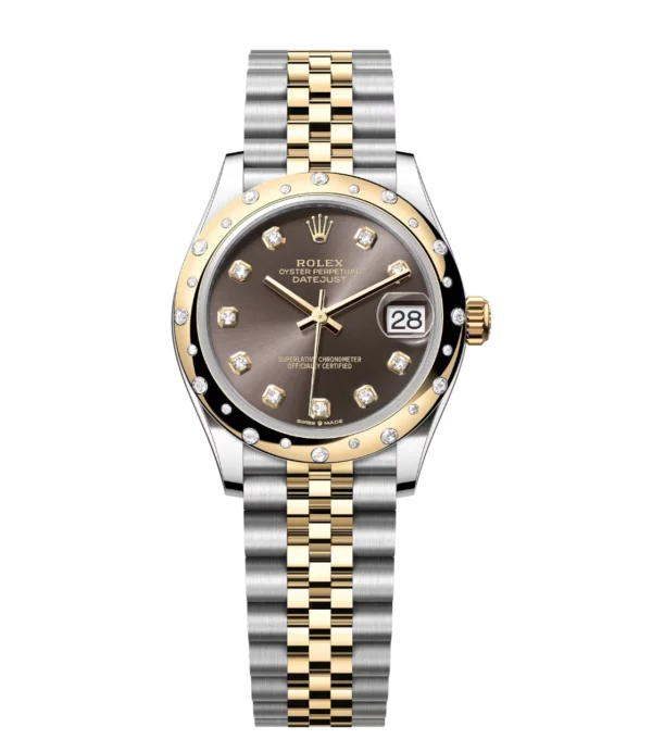 Rolex Datejust 31 Oyster Perpetual Oystersteel and yellow gold dark grey diamond-set dial Jubilee band Reference 278343RBR