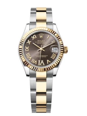 Rolex Datejust 31 Oyster Perpetual Oystersteel and yellow gold dark grey, diamond-set dial Oyster band Reference 278273