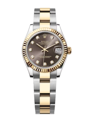 Rolex Datejust 31 Oyster Perpetual Oystersteel and yellow gold dark grey, diamond-set dial Oyster band Reference 278273