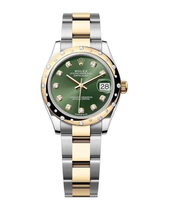 Rolex Datejust 31 Oyster Perpetual Oystersteel and yellow gold olive-green, diamond-set dial Oyster band Reference 278343RBR