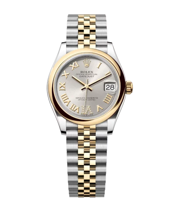 Rolex Datejust 31 Oyster Perpetual Oystersteel and yellow gold silver, diamond-set dial Jubilee band Reference 278243