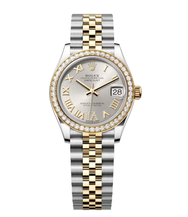 Rolex Datejust 31 Oyster Perpetual Oystersteel and yellow gold silver diamond-set dial Jubilee band Reference 278383RBR