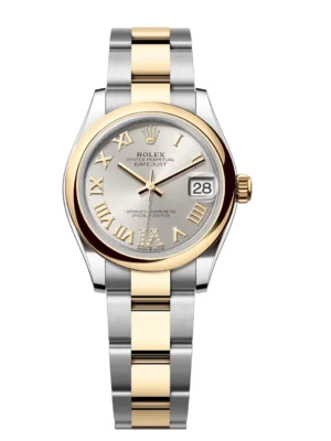 Rolex Datejust 31 Oyster Perpetual Oystersteel and yellow gold silver, diamond-set dial Oyster band Reference 278243