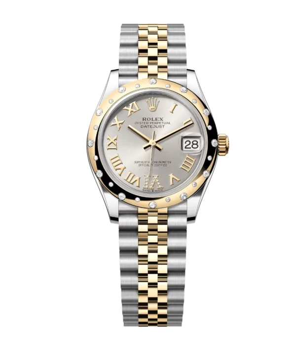 Rolex Datejust 31 Oyster Perpetual Oystersteel and yellow gold silver, diamond-set Jubilee band Reference 278343RBR