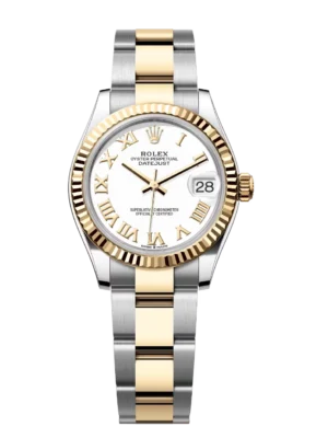 Rolex Lady-Datejust 28 Oyster Perpetual Oystersteel and yellow gold white dial Oyster band Reference 279173