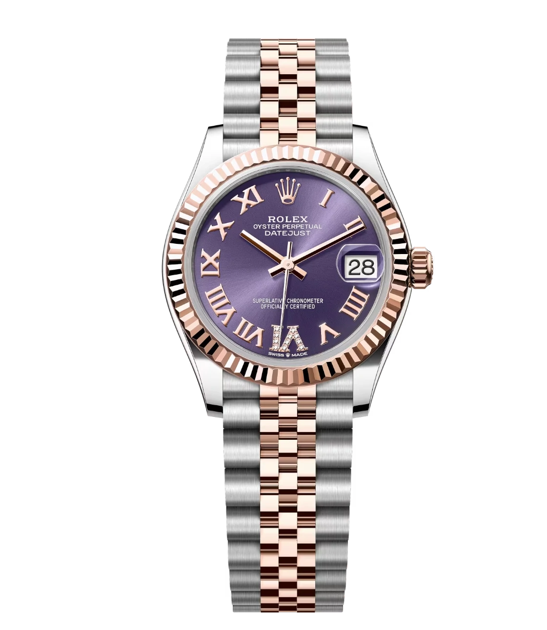Rolex Datejust 31 Oyster Perpetual Oystersteel Everose gold aubergine ...