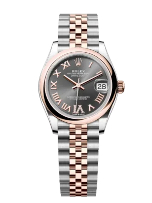 Rolex Datejust 31 Oyster Perpetual Oystersteel Everose gold slate, diamond-set Jubilee band Reference 278241