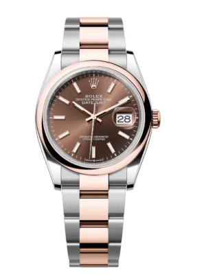 Rolex Lady-Datejust 28 Oyster Perpetual Oystersteel and Everose gold chocolate dial Oyster band Reference 279161