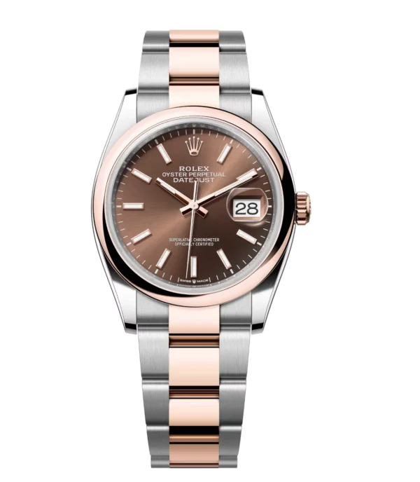 Rolex Lady-Datejust 28 Oyster Perpetual Oystersteel and Everose gold chocolate dial Oyster band Reference 279161