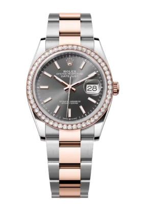 Rolex Datejust 31 Oyster Perpetual Oystersteel and Everose gold slate dial Oyster band Reference 278381RBR