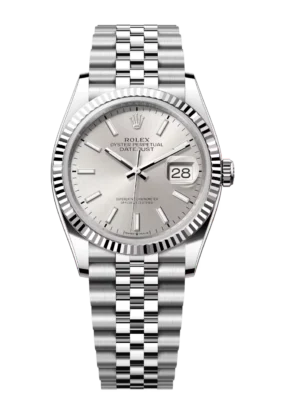 Rolex Datejust 31 Oyster Perpetual Oystersteel and white gold silver dial Jubilee band Reference 278274