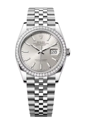 Rolex Datejust 31 Oyster Perpetual Oystersteel and white gold silver dial Oyster band Reference 278384RBR