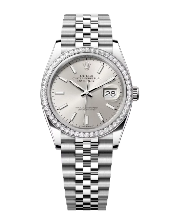 Rolex Datejust 31 Oyster Perpetual Oystersteel and white gold silver dial Oyster band Reference 278384RBR