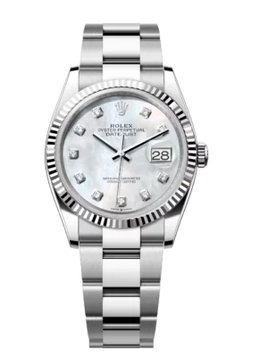 Rolex Datejust 31 Oyster Perpetual Oystersteel and white gold white mother-of-pearl, diamond-set dial Oyster band Reference 278274