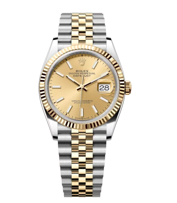 Rolex Lady-Datejust 28 Oyster Perpetual Oystersteel and yellow gold champagne-colour dial Jubilee band Reference 279173