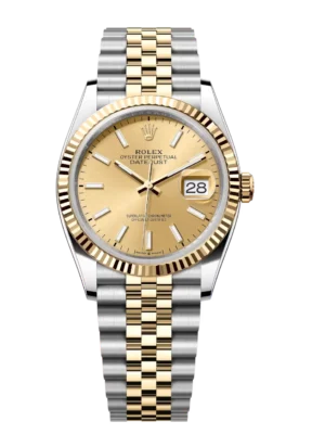 Rolex Datejust 31 Oyster Perpetual Oystersteel and yellow gold champagne-colour dial Jubilee band Reference 278273