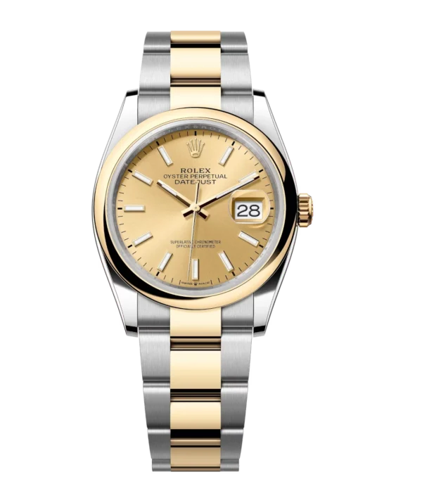 Rolex Datejust 31 Oyster Perpetual Oystersteel and yellow gold champagne-colour dial Oyster band Reference 278243