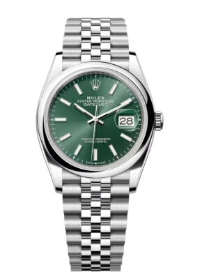 Rolex Datejust 31 Oyster Perpetual Oystersteel mint green dial Jubilee band Reference 278240