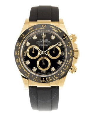 Rolex Cosmograph Daytona 40 Oyster Perpetual Oystersteel and yellow gold bright black, diamond-set dial Oysterflex band Reference 116518CBKSR