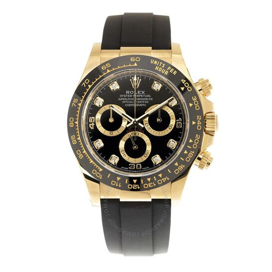 Rolex Cosmograph Daytona 40 Oyster Perpetual Oystersteel and yellow gold bright black, diamond-set dial Oysterflex band Reference 116518CBKSR