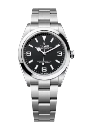 Rolex Explorer 36 Oyster Perpetual Oystersteel distinctive black dial Oyster band Reference 124270