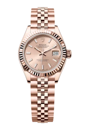 Rolex Lady-Datejust 28 Oyster Perpetual 18 ct Everose gold rosé-colour dial Jubilee band Reference 279175