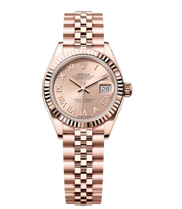 Rolex Lady-Datejust 28 Oyster Perpetual 18 ct Everose gold rosé-colour dial Jubilee band Reference 279175