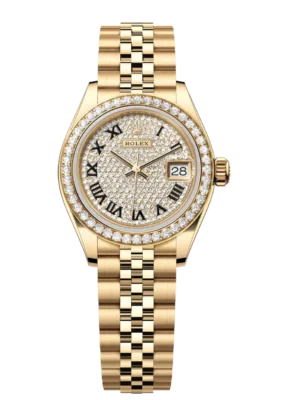 Rolex Lady-Datejust 28 Oyster Perpetual 18 ct yellow gold diamond-paved dial Jubilee band Reference 279138RBR