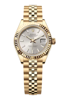 Rolex Lady-Datejust 28 Oyster Perpetual 18 ct yellow gold silver dial Jubilee band Reference 279178