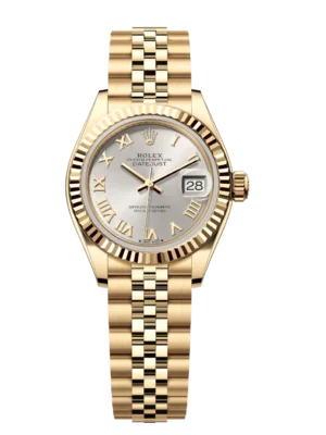 Rolex Lady-Datejust 28 Oyster Perpetual 18 ct yellow gold silver dial Jubilee band Reference 279178
