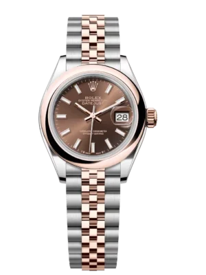 Rolex Lady-Datejust 28 Oyster Perpetual Oystersteel and Everose gold chocolate dial Jubilee band Reference 279161