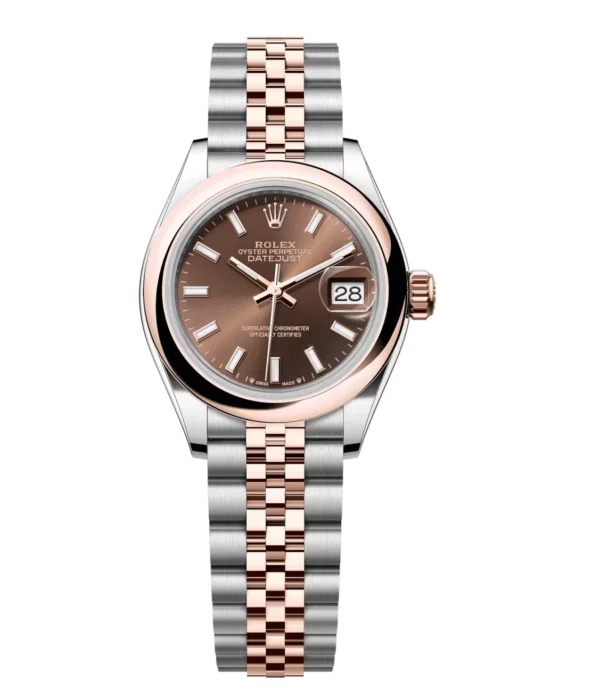 Rolex Lady-Datejust 28 Oyster Perpetual Oystersteel and Everose gold chocolate dial Jubilee band Reference 279161