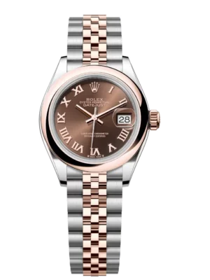 Rolex Lady-Datejust 28 Oyster Perpetual Oystersteel and Everose gold chocolate dial Jubilee band Reference 279161