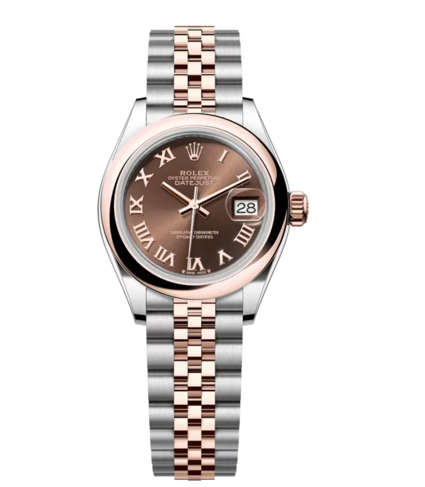 Rolex Lady-Datejust 28 Oyster Perpetual Oystersteel and Everose gold chocolate dial Jubilee band Reference 279161