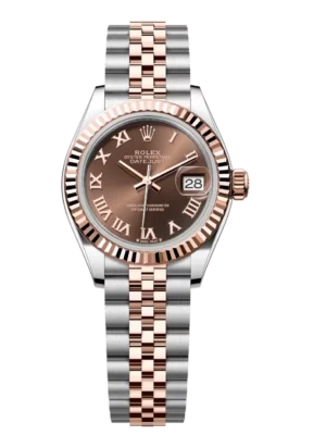 Rolex Lady-Datejust 28 Oyster Perpetual Oystersteel and Everose gold chocolate dial Jubilee band Reference 279171