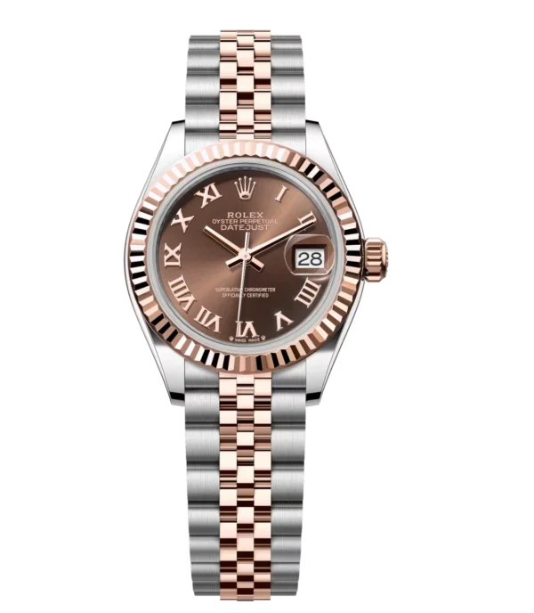 Rolex Lady-Datejust 28 Oyster Perpetual Oystersteel and Everose gold chocolate dial Jubilee band Reference 279171