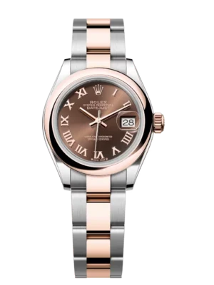 Rolex Lady-Datejust 28 Oyster Perpetual Oystersteel and Everose gold chocolate dial Oyster band Reference 279161