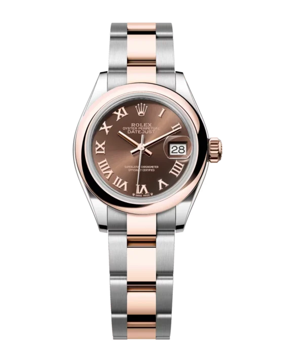 Rolex Lady-Datejust 28 Oyster Perpetual Oystersteel and Everose gold chocolate dial Oyster band Reference 279161