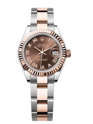 Rolex Lady-Datejust 28 Oyster Perpetual Oystersteel and Everose gold chocolate dial Oyster band Reference 279171