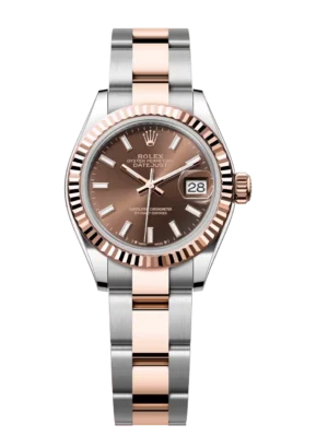 Rolex Lady-Datejust 28 Oyster Perpetual Oystersteel and Everose gold chocolate dial Oyster band Reference 279171