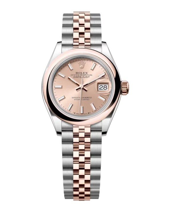 Rolex Lady-Datejust 28 Oyster Perpetual Oystersteel and Everose gold rosé-colour dial Jubilee band Reference 279161