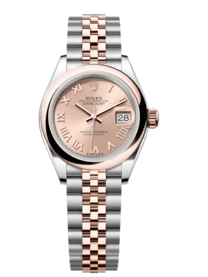 Rolex Lady-Datejust 28 Oyster Perpetual Oystersteel and Everose gold rosé-colour dial Jubilee band Reference 279161