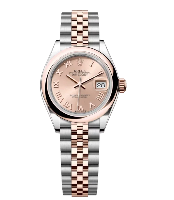 Rolex Lady-Datejust 28 Oyster Perpetual Oystersteel and Everose gold rosé-colour dial Jubilee band Reference 279161