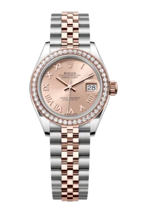 Rolex Lady-Datejust 28 Oyster Perpetual Oystersteel and Everose gold rosé-colour dial Jubilee band Reference 279381RBR