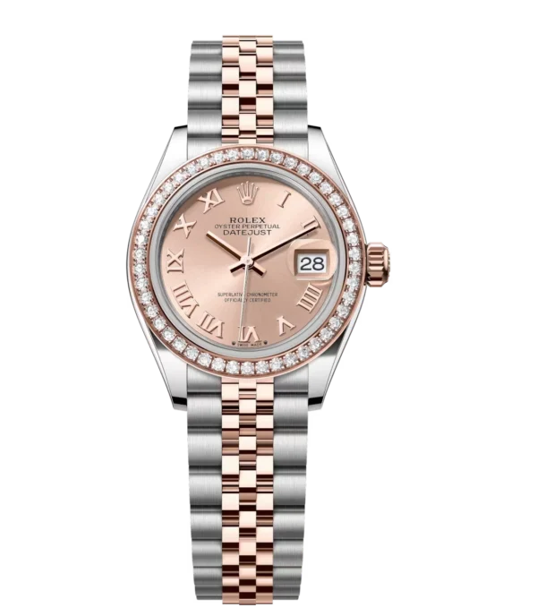 Rolex Lady-Datejust 28 Oyster Perpetual Oystersteel and Everose gold rosé-colour dial Jubilee band Reference 279381RBR