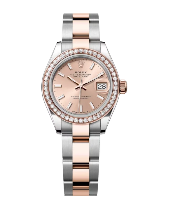 Rolex Lady-Datejust 28 Oyster Perpetual Oystersteel and Everose gold rosé-colour dial Oyster band Reference 279381RBR